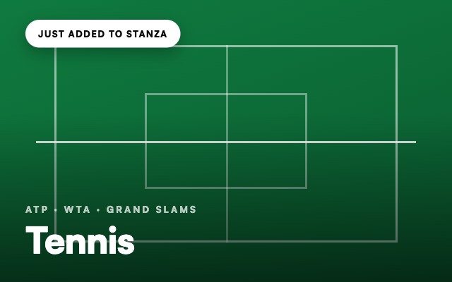 Tennis, just added to Stanza: ATP, WTA, Grand Slams